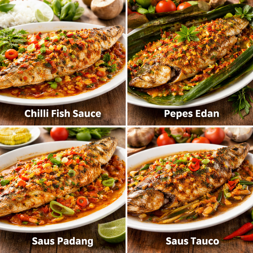 Ikan Senangin (L) Chilli Fish Sauce / Pepes Edan / Saus